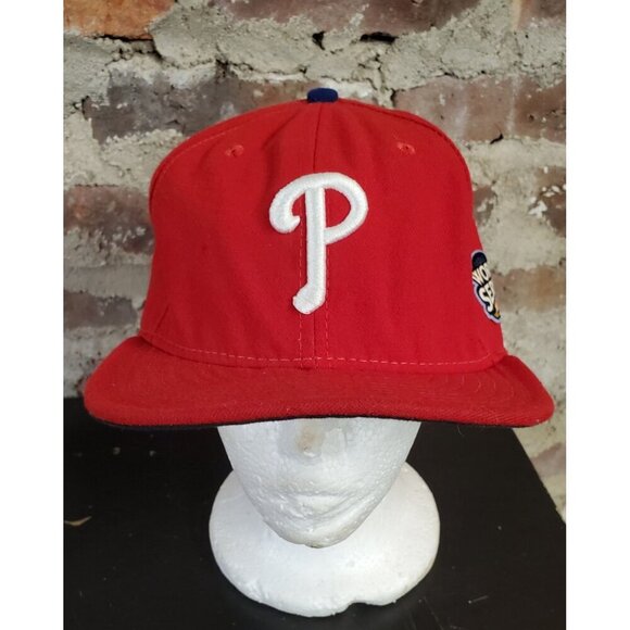 New Era Other - Philadelphia Phillies Hat Cap Fitted 7 3/8 Red New Era 59Fifty 2009 World Series